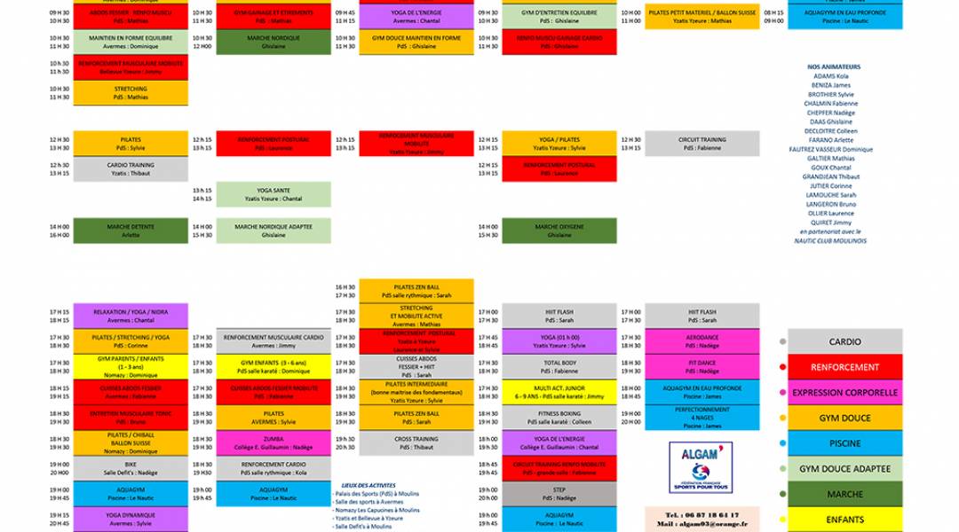 Planning saison 2025/2026